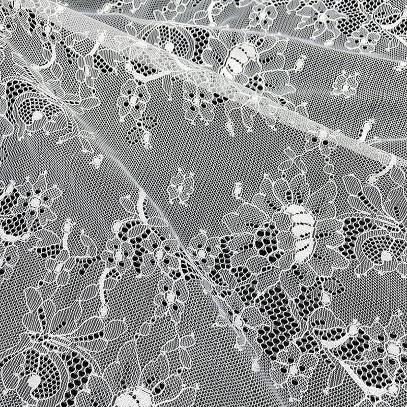 Lace Fabric Cutwork White Nylon for Women's Wear Wholesale Supplier 6